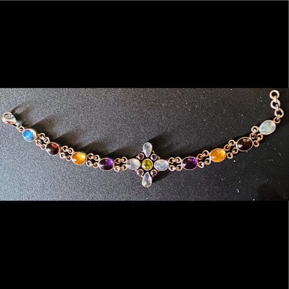 HP💕Vintage Nicky Butler Multi-Gem .925 Bracelet - Picture 3 of 6